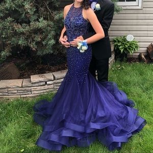Midnight blue/ Indigo Prom Dress
